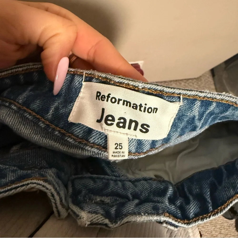 Reformation Liza Ultra High Rise Slim Straight Jeans in Malta- Size 25